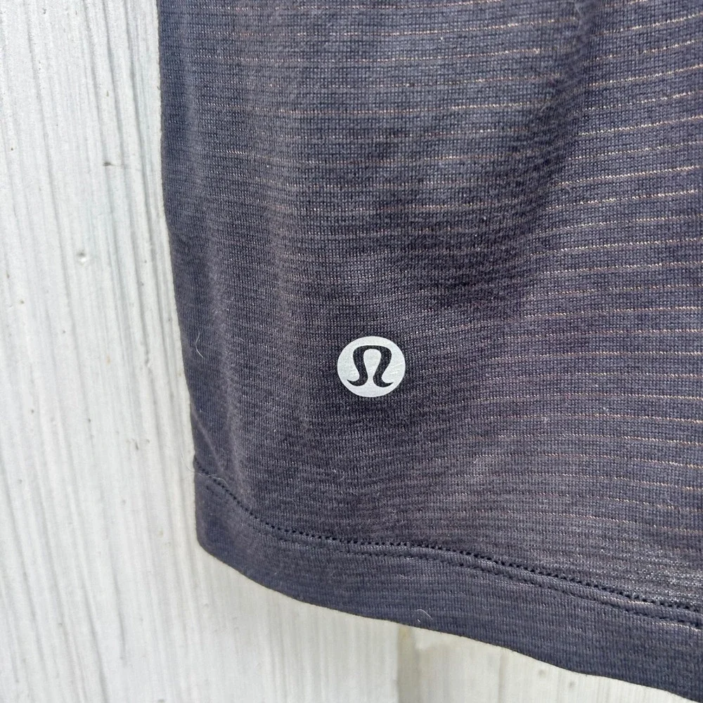 Lululemon Tough It Out Tank Top Black Built-in Bra Strappy‎ Back Mesh 6 W1L78S